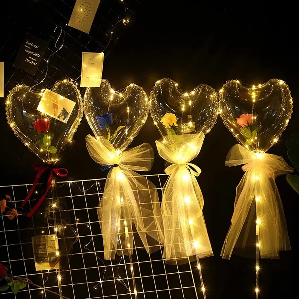 ルミナスバルーン ローズブーケ フラワー 花束 造花 バラ バレンタインデー Amazon｜LEDルミナスバルーン ローズブーケ フラワー 花束 造花